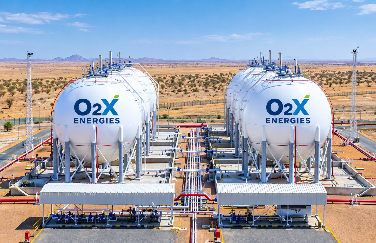LPG storage tanks at a bulk terminal used for propane and butane exports